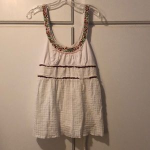 Free People floral white tank